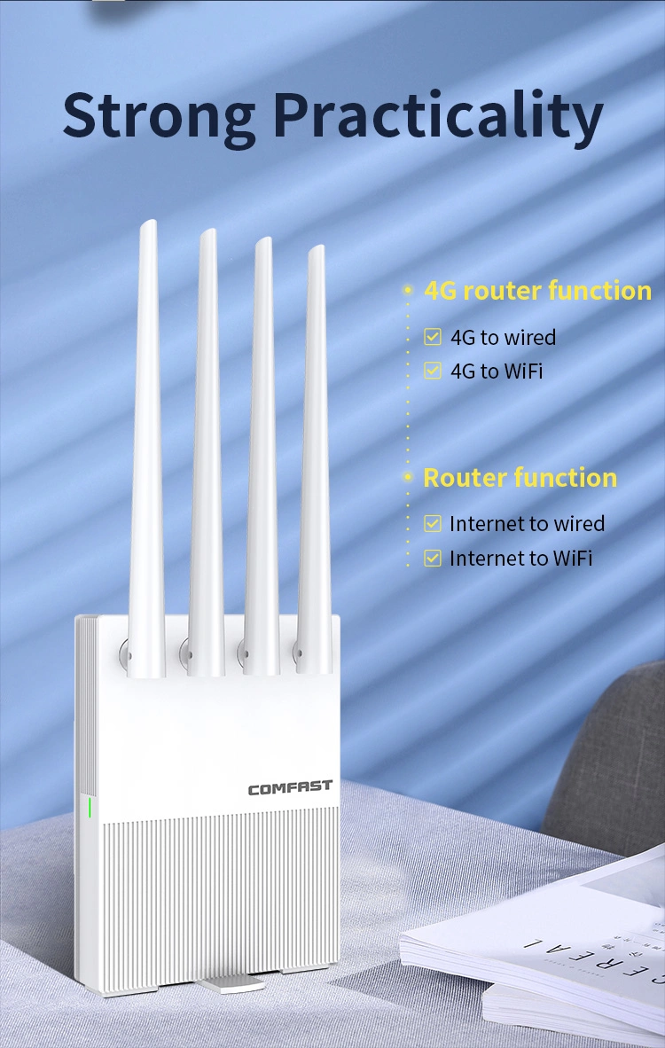Comfast CF-E3 300Mbps 4 Antennas 3G 4G LTE Router WiFi 4G with SIM Card Slot