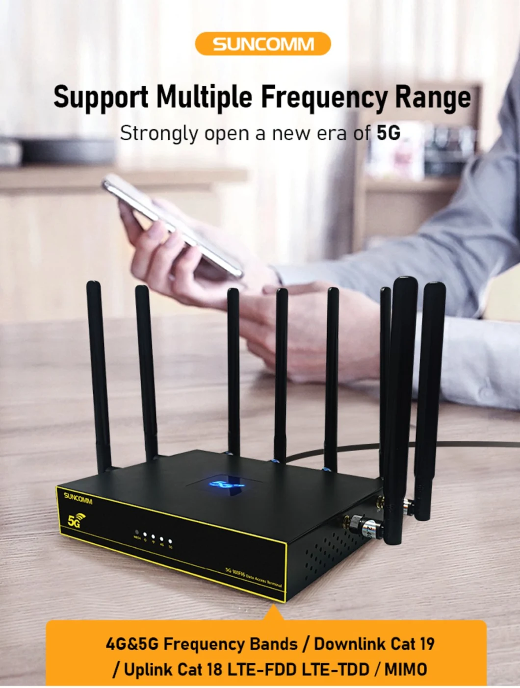 Hot Selling 5g CPE WiFi Router with SIM Card Slot External Antenna Suncomm O2 Mesh Home Enterprise Routeur Modem 5g