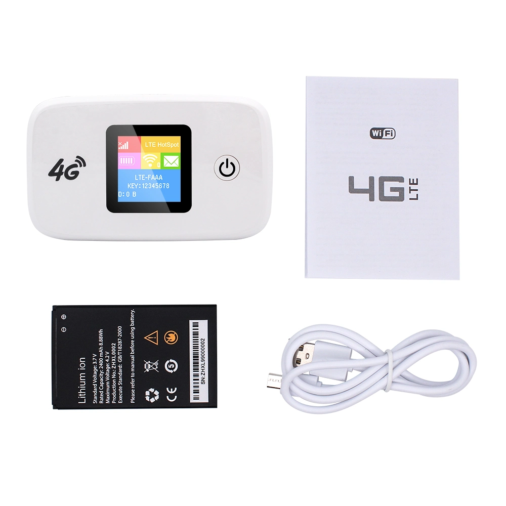 LTE 3G/4G Mifi Wireless Hotspot Modem Pocket WiFi Router with SIM Card Slot and Build-in 2300mAh Battery