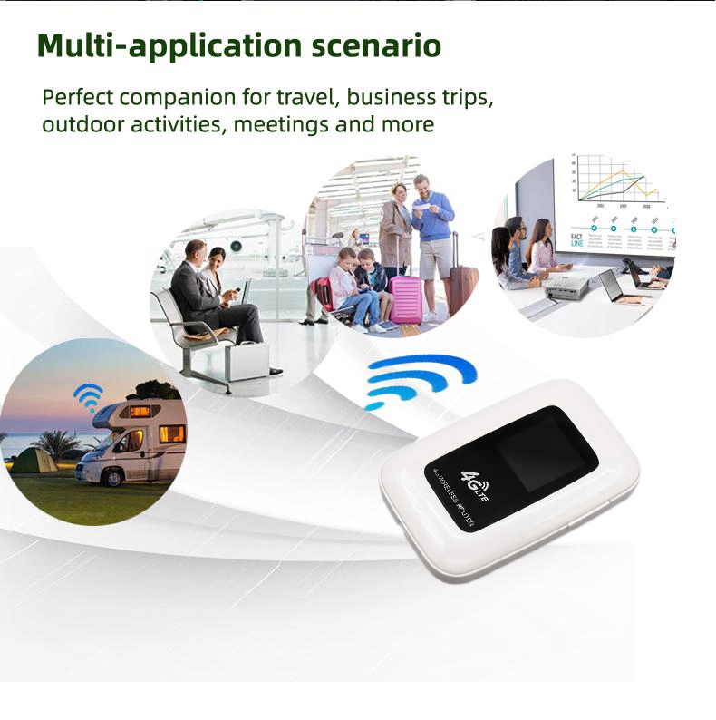 Wireless Hotspot Modem 3G 4G LTE WiFi Router with SIM Card Slot Mifis for 10 Device 2100mAh Power Bank